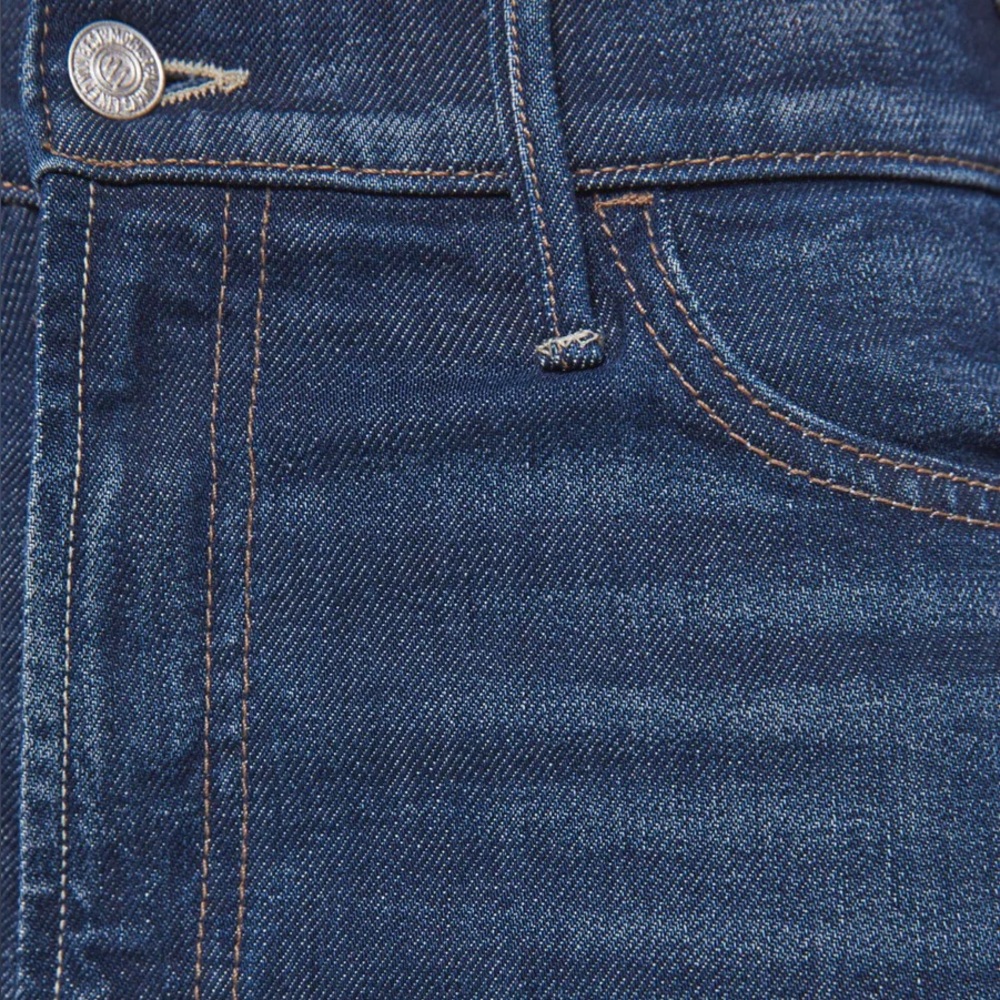 MOTHER Wide-Leg Cuffed Jeans in Medium Blue with Light Cuff - Picture 5 of 11